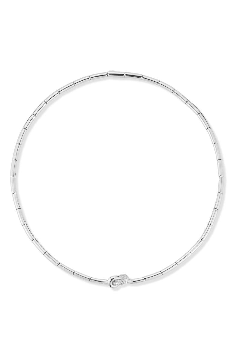 GLAZE JEWELRY Love Knot Cubic Zirconia Chain Necklace, Main, color, 