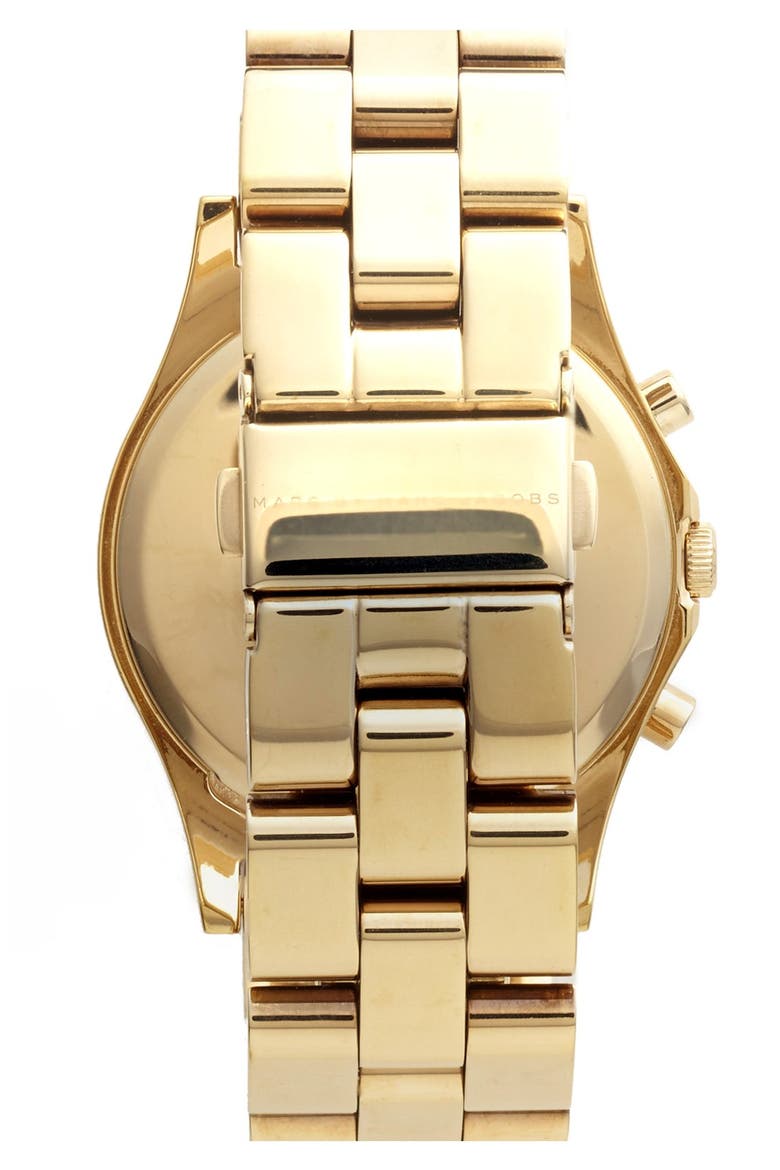 'Henry' Chronograph & Crystal Topring Watch, 40mm, Alternate, color, GOLD