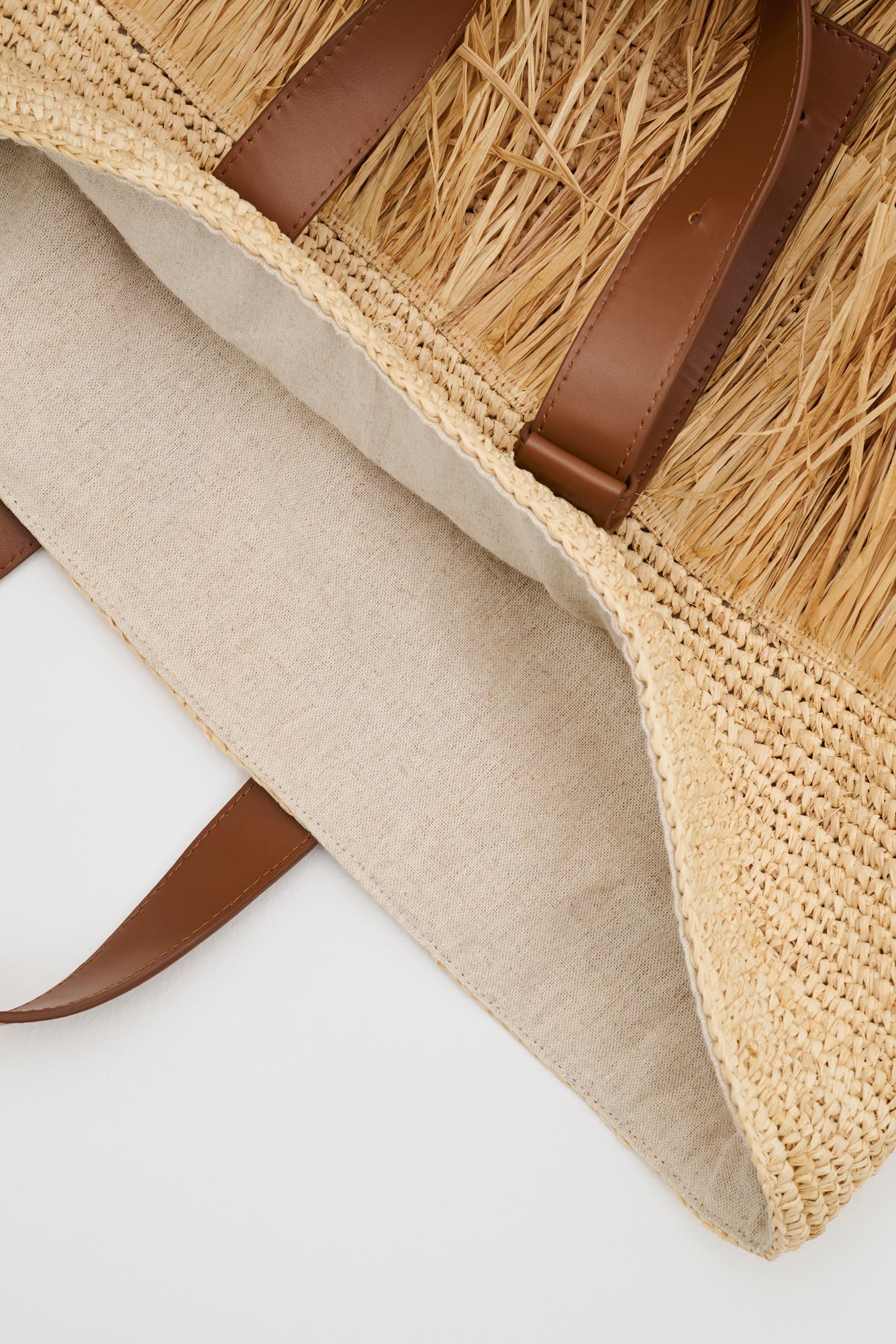Jina Raffia Fringe Tote Bag, Alternate, color, Natural