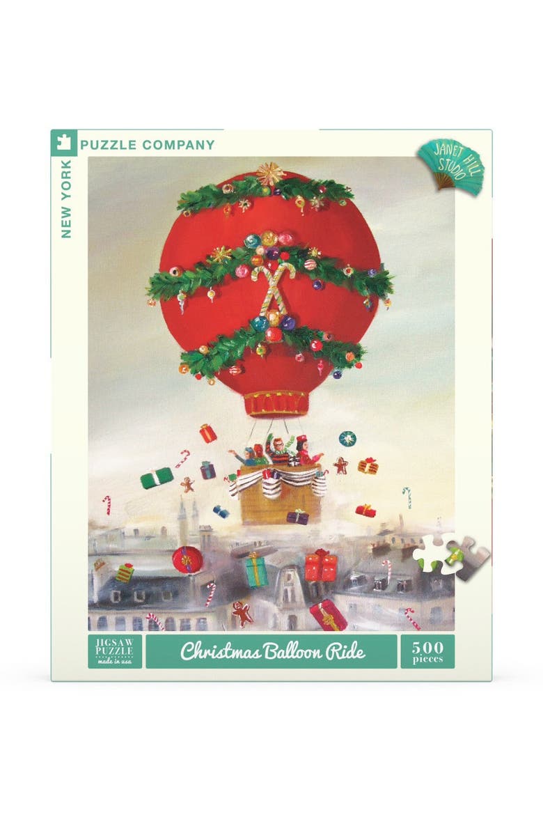 NEW YORK PUZZLE COMPANY Christmas Balloon Ride 500 Piece Puzzle, Main, color, NO COLOR