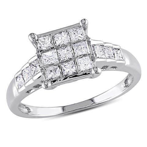 Diamond Princess Cluster Ring 14k