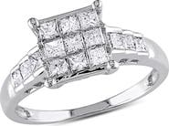 Julianna B. Diamond Princess Cluster Ring 14k