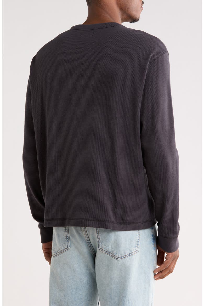 Long Sleeve Boxy Waffle Knit T-Shirt, Alternate, color, BLACK FADED