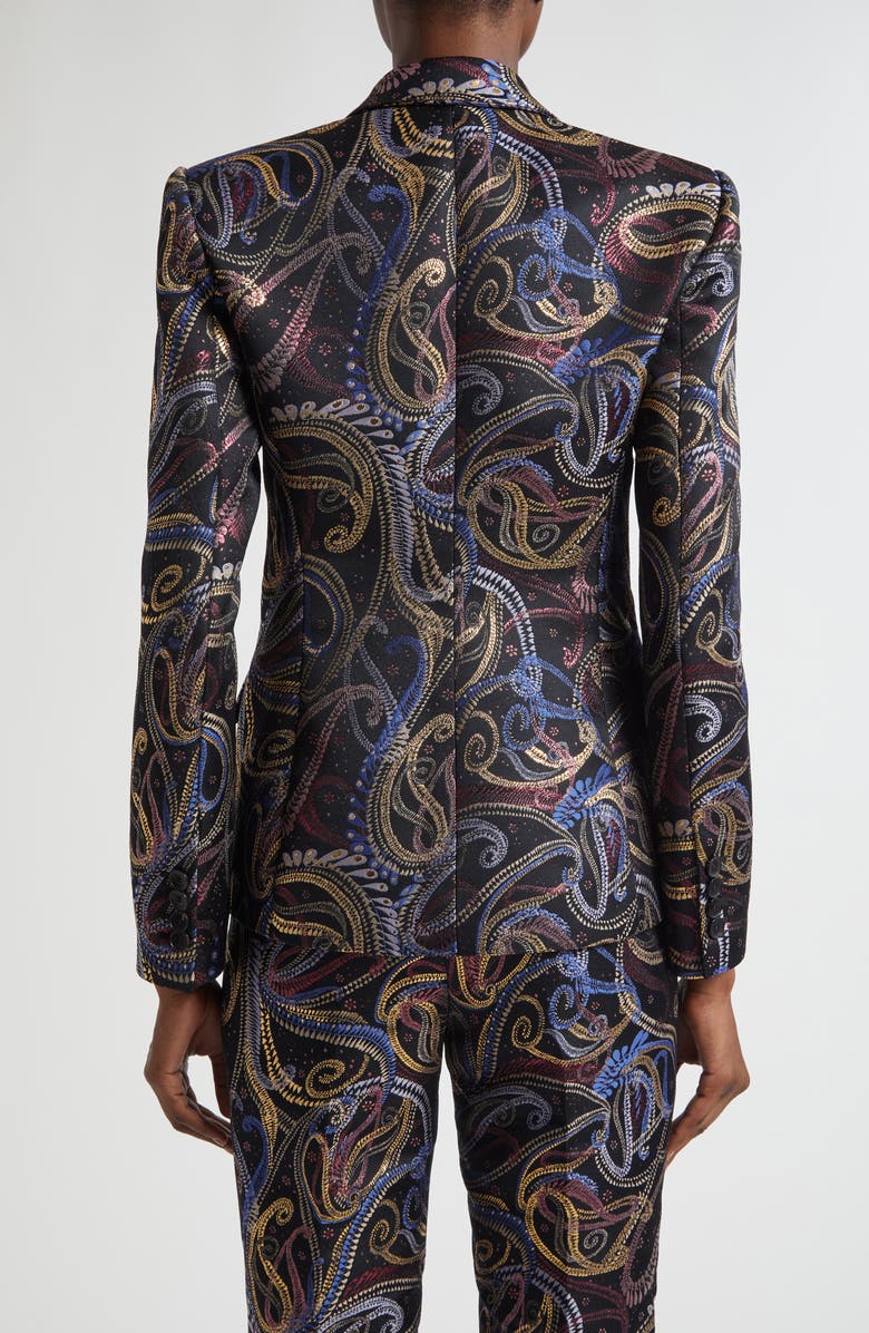 Etro Paisley Duchesse Satin Blazer, Alternate, color, Multicolor Black Base
