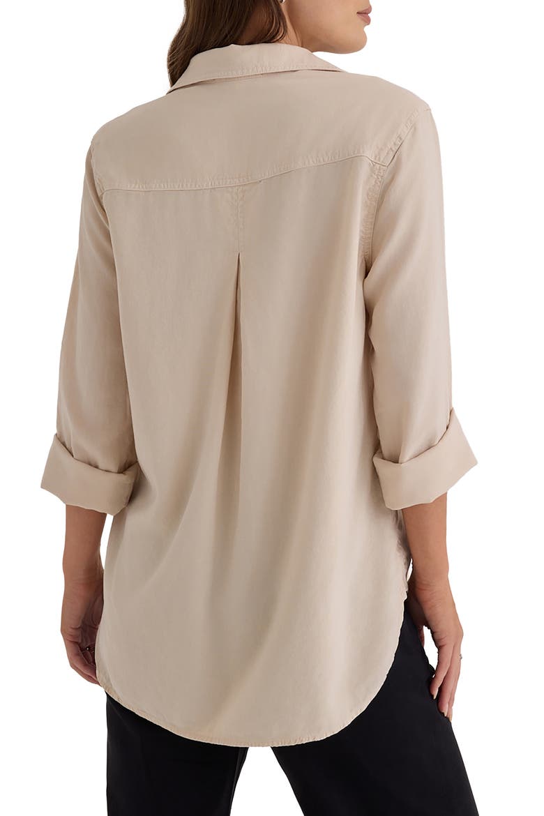 Shirttail Button-Up Shirt, Alternate, color, MOON STONE