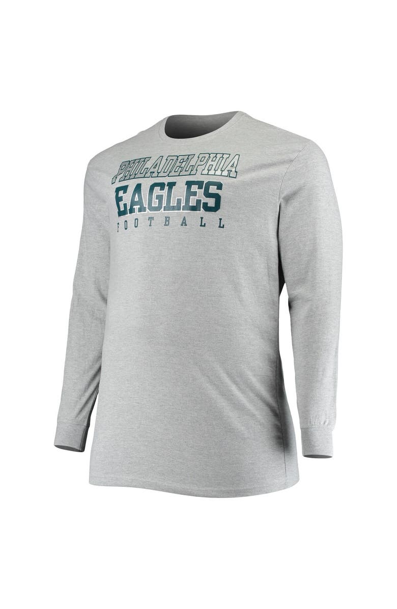 FANATICS Men's Fanatics Branded Heathered Gray Philadelphia Eagles Big & Tall Practice Long Sleeve T-Shirt, Alternate, color, 