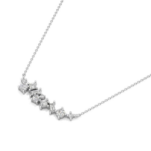 Bliss Diamond 1ct Tw Diamond Mixed Fancy Shape Designer Necklace 14k Gold Lab Grown Pendant In 14k White Gold