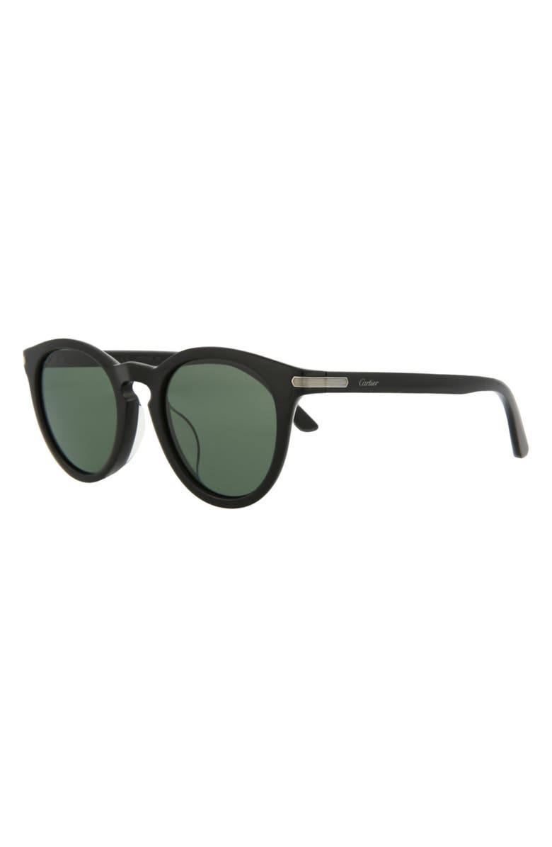 Cartier 49mm Oval Sunglasses, Alternate, color, Black Black Green