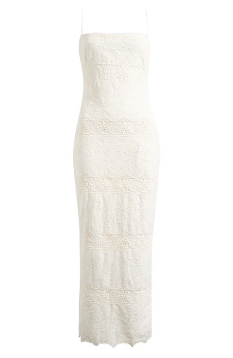 Serenella Broderie Anglaise Column Gown