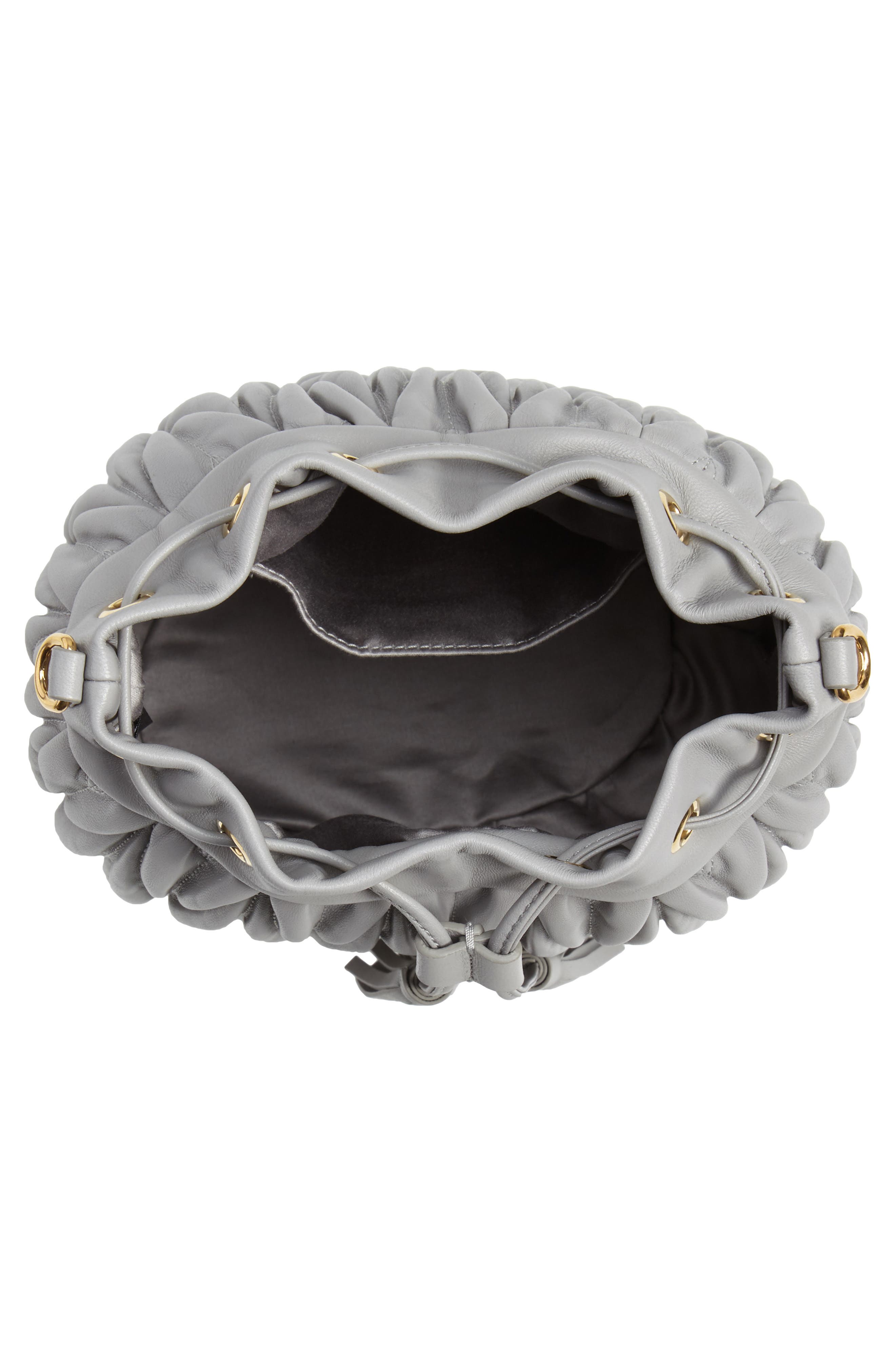 Miu Miu Matelassé Lambskin Leather Bucket Bag, Alternate, color, 