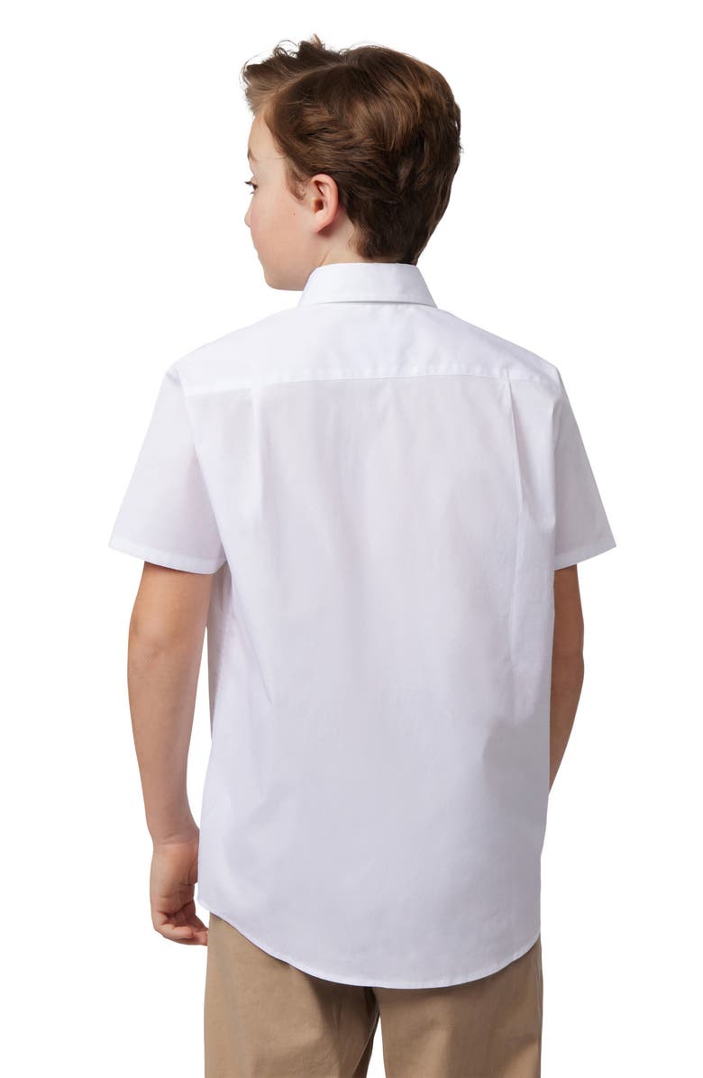 Psycho Bunny Kids' Short Sleeve Stretch Cotton Button-Down Shirt, Alternate, color,