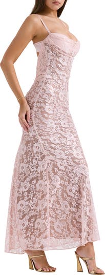 Azzurra Metallic Lace Body-Con Gown