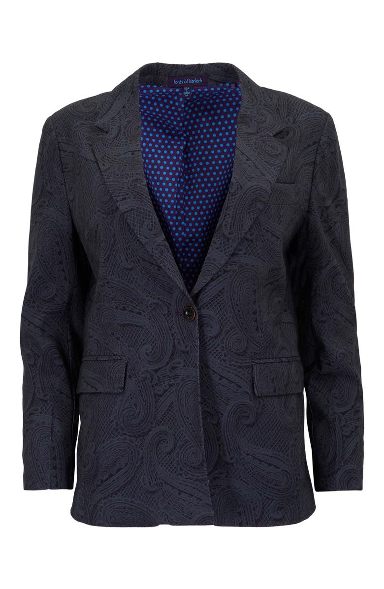 Lords of Harlech Crochet Paisley Womens Tailored Blazer, Alternate, color, Crochet Paisley Caviar