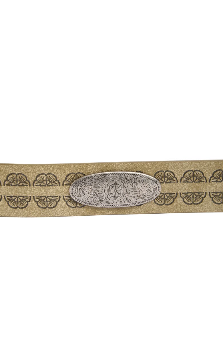 Steve Madden Oval Concho Burnished Buckle Belt, Alternate, color, Sage