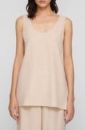 Lafayette 148 New York Scoop Neck Wool & Silk Long Tank