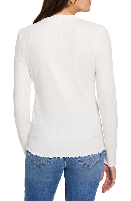 Shop Nzt By Nic+zoe Cotton Seersucker Henley Top In Paper White