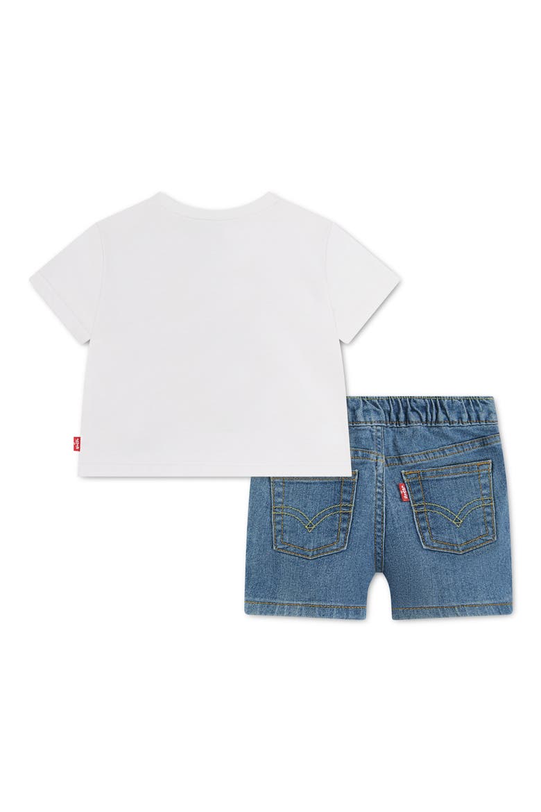 Skater Logo Graphic T-Shirt & Shorts Set, Alternate, color, BRIGHT WHITE