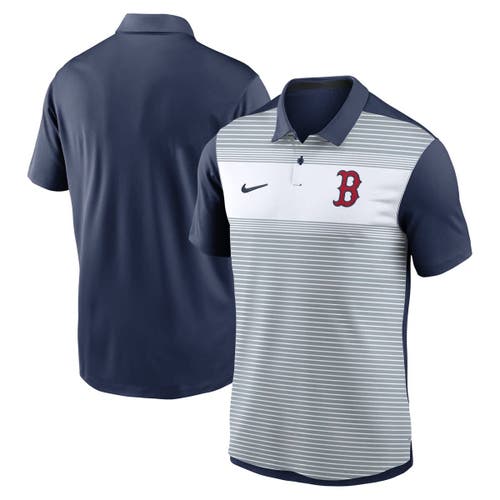 Nike White/navy Boston Red Sox Vapor Striped Performance Polo In Multi