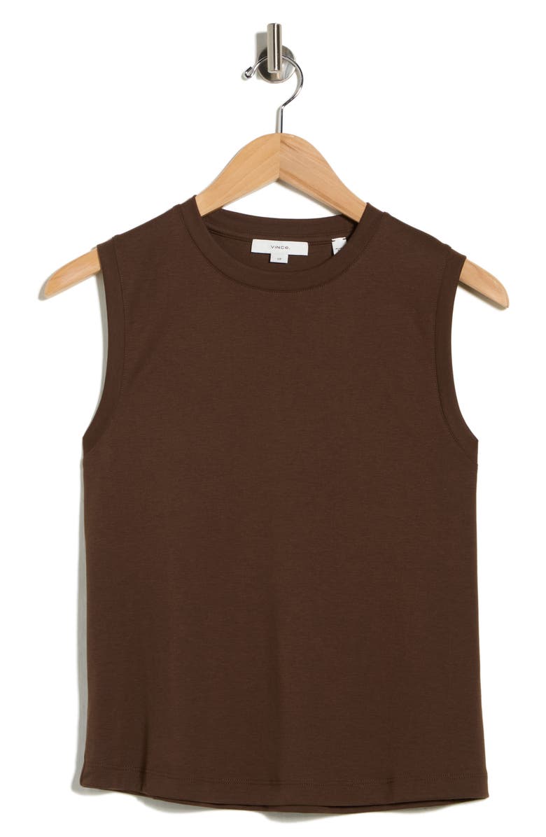 Vince Pima Cotton Easy Shell Tank, Main, color, Argan