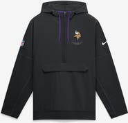 Nike Men's Nike Black Minnesota Vikings Sideline Logo Glory Anorak Half-Zip Hooded Jacket