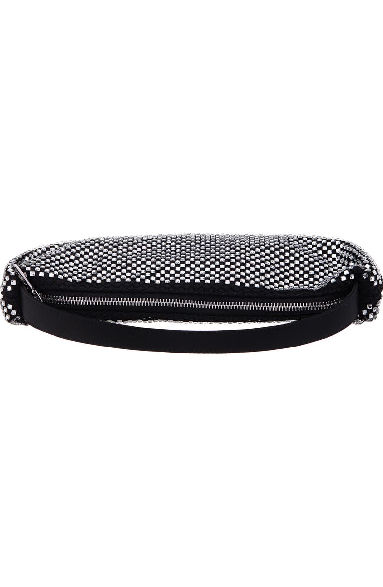 Nina Half Moon Rhinestone Mesh Shoulder Bag, Alternate, color,