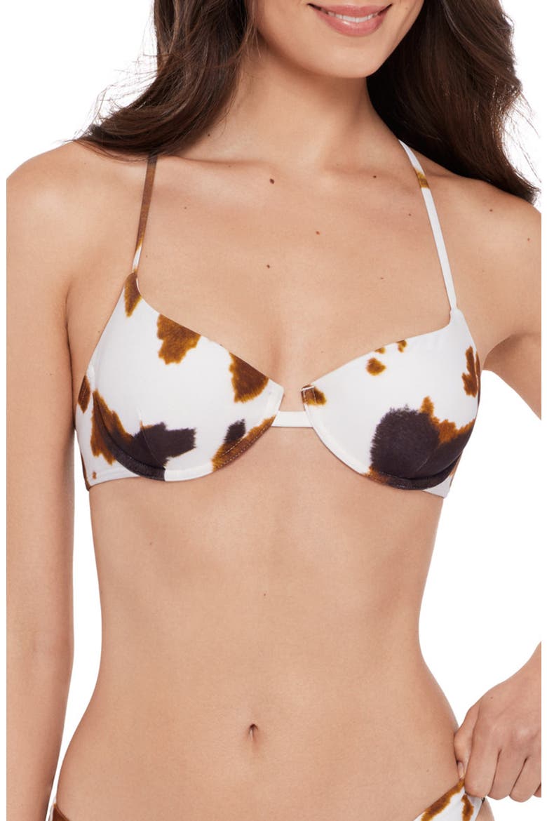 Underwire Bikini Top, Main, color, BROWN MULTI
