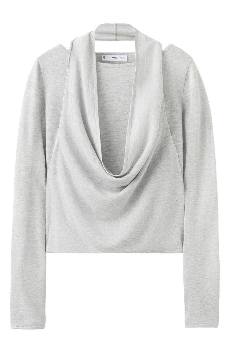 MANGO Cowl Front Sweater, Alternate, color, 