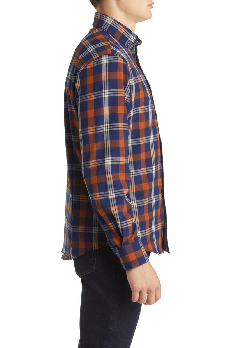 Mizzen+Main Men's City Trim Fit Plaid Stretch Flannel Button-Down Shirt, Alternate, color,