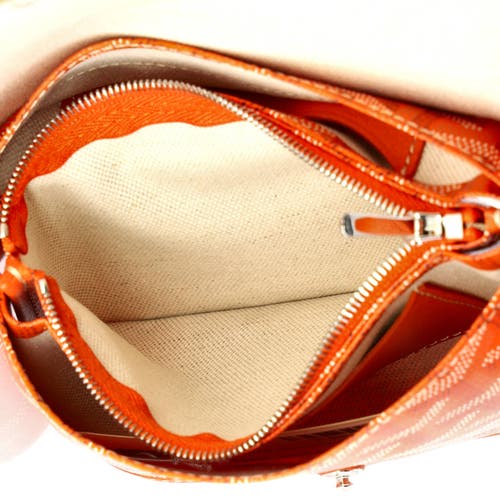 Pre-owned Goyard Goyard Plumet Clutch Wallet Coated Canvas In Orange