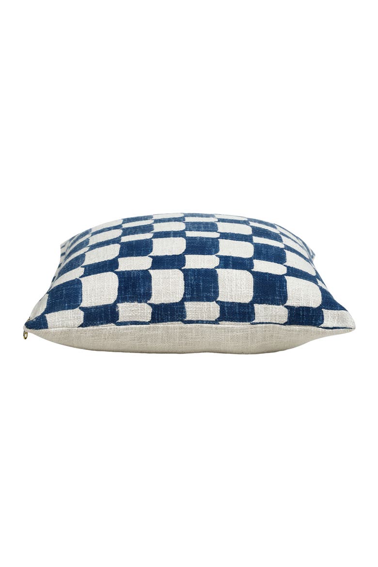 Checkered Block Printed Pillow - Cover Only, Alternate, color, Indigo
