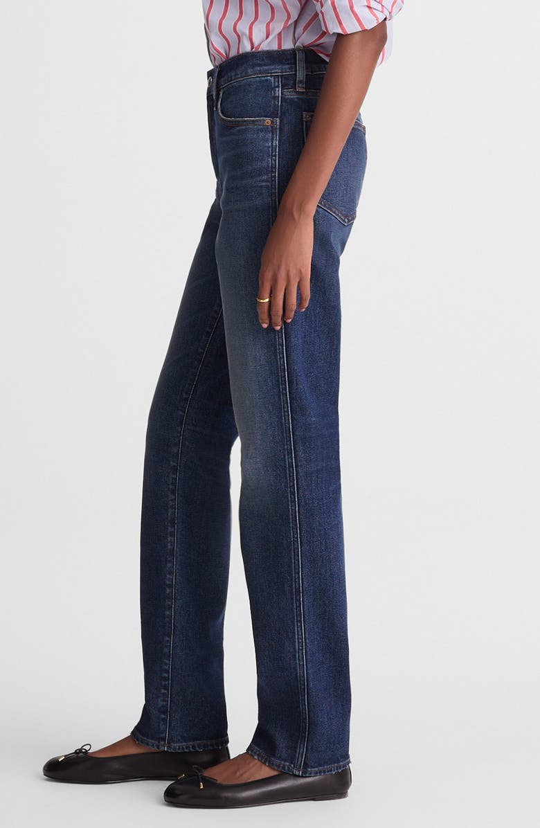 Madewell The Longline Straight Leg Jeans, Alternate, color, Midnight Waters Wash