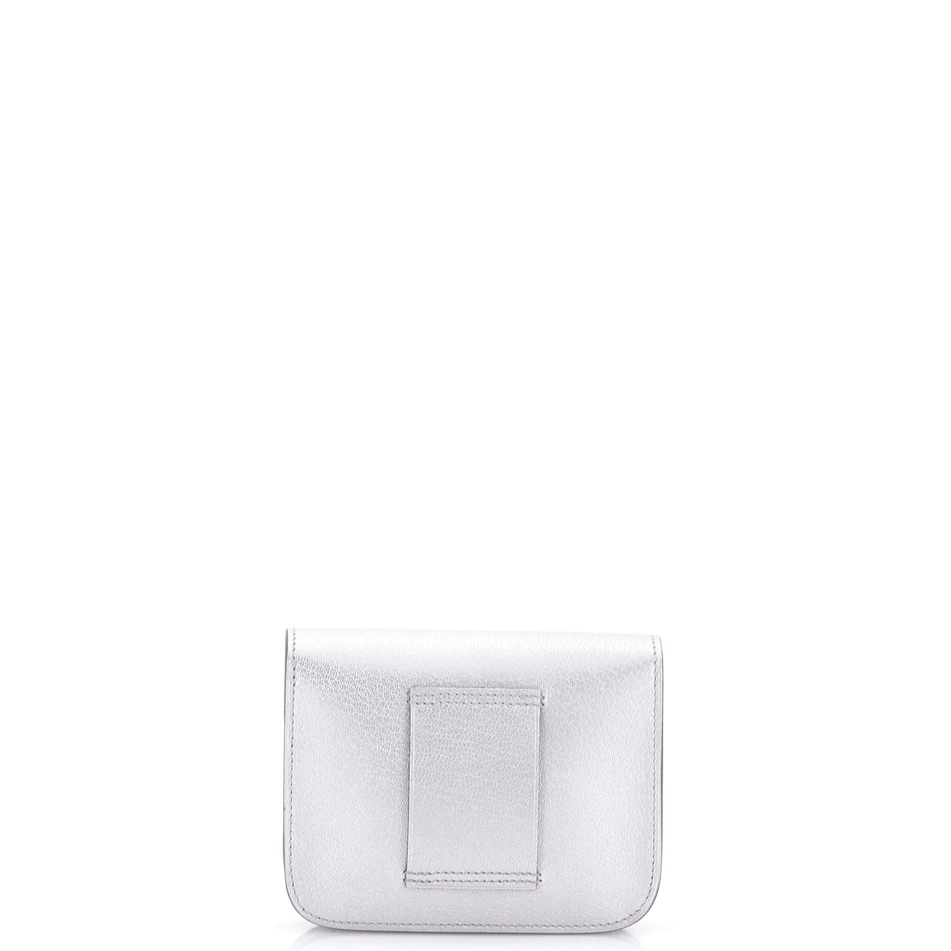 Pre-Owned Hermes Constance Slim Wallet Chevre Chamkilight, Alternate, color, Gris Argente