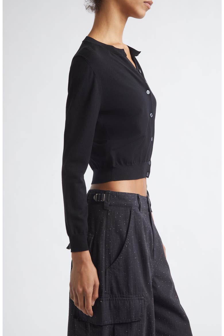 Hotfix Logo Shrunken Cardigan, Alternate, color, BLACK