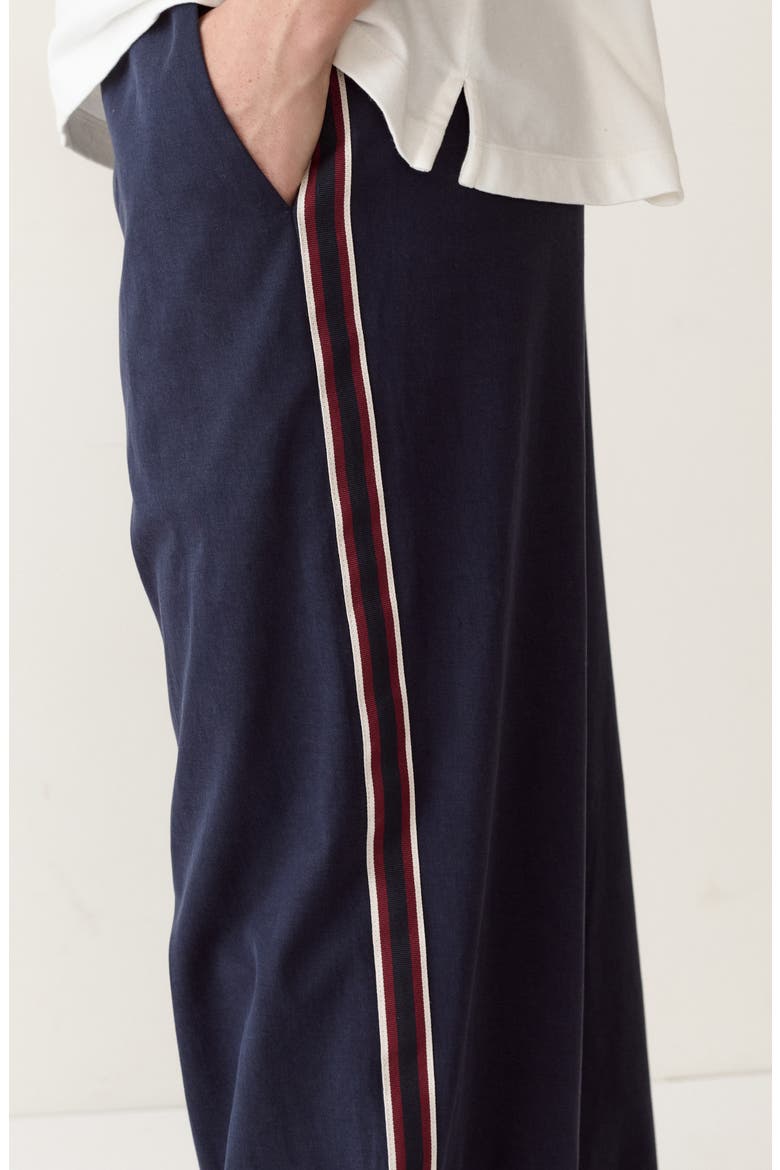 Allison Pull-On Wide Leg Side Stripe Pants, Alternate, color, NAVY