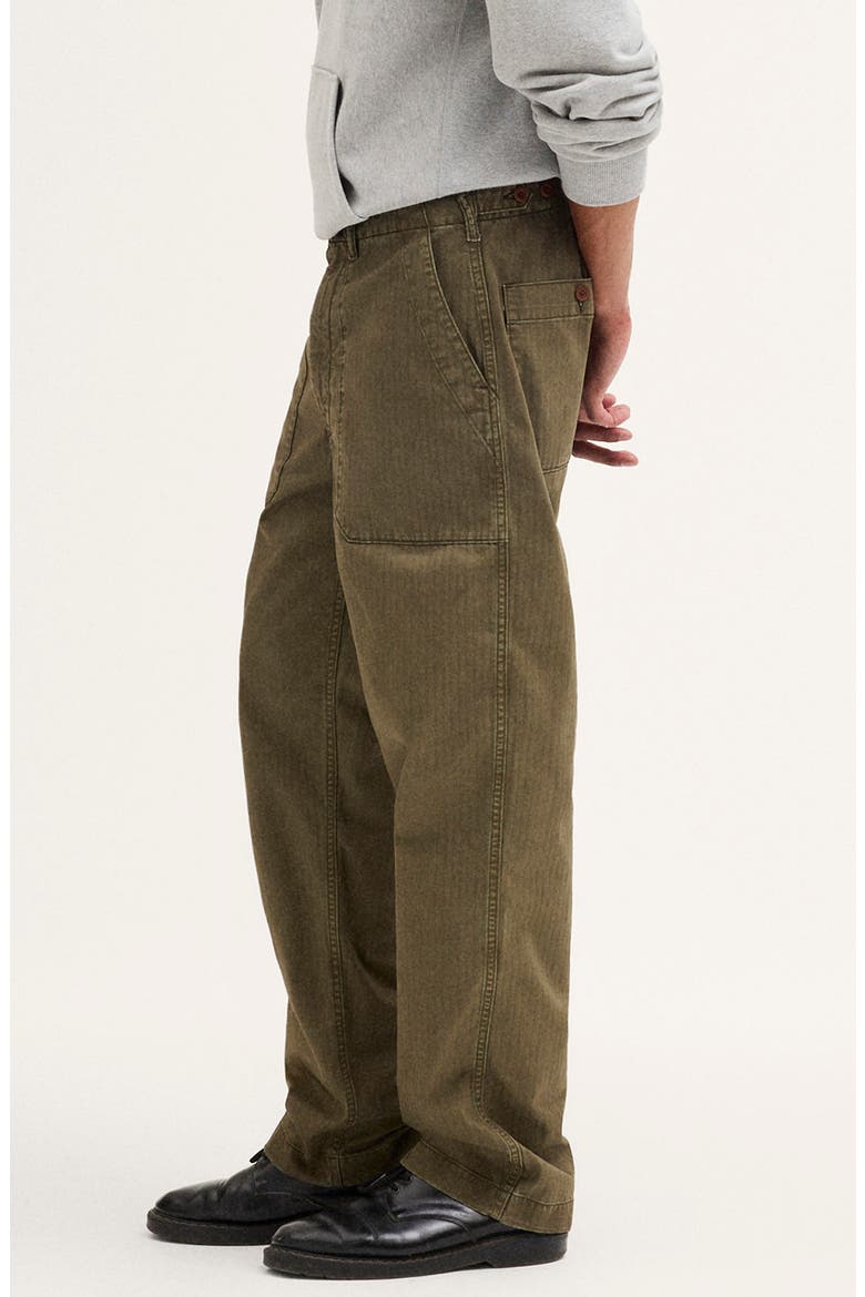 Herringbone Fatigue Pants, Alternate, color, FADED IVY