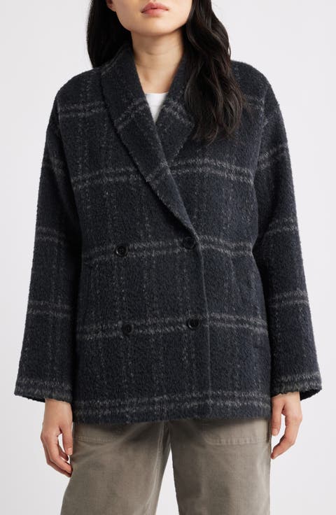 Shawl Collar Alpaca & Wool Blend Coat