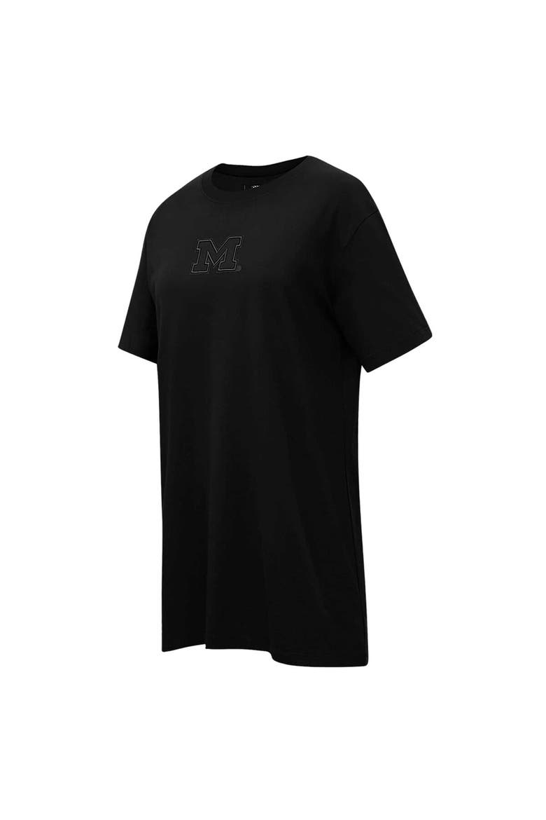 Women's Pro Standard Black Michigan Wolverines Tonal Neutral Mini T-Shirt Dress, Alternate, color, Black