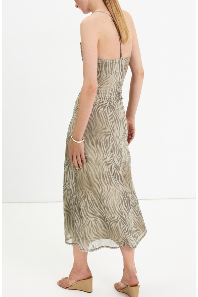 Animal Print Midi Dress, Alternate, color, LIGHT/PASTEL GREY