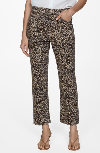 Mango Leopard Print Jeans