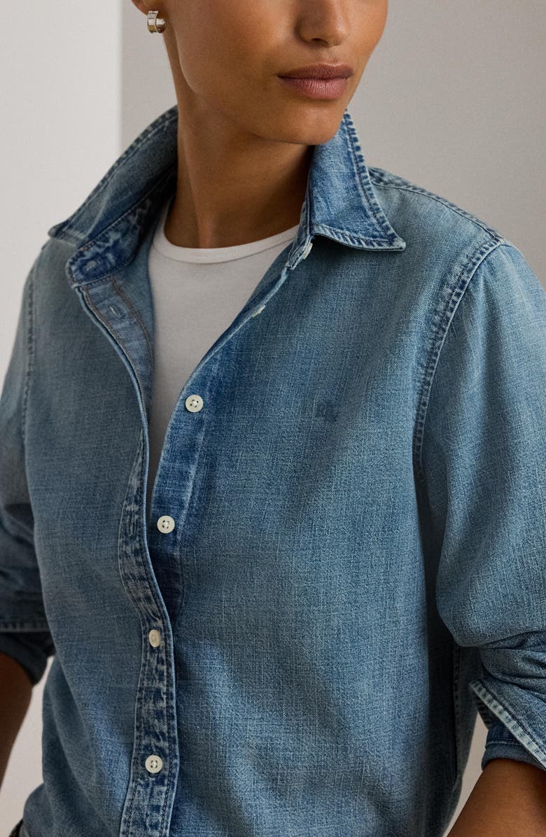 Lauren Ralph Lauren Jamelko Denim Button-Up Shirt, Alternate, color, Odwin Wash