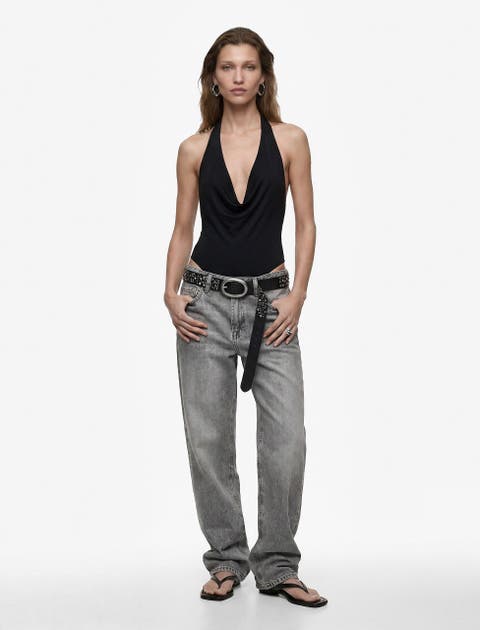 Halter Neck Drape Bodysuit