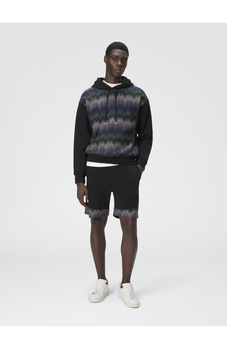 Missoni Fleece Shorts With Zigzag Insert, Alternate, color, Black