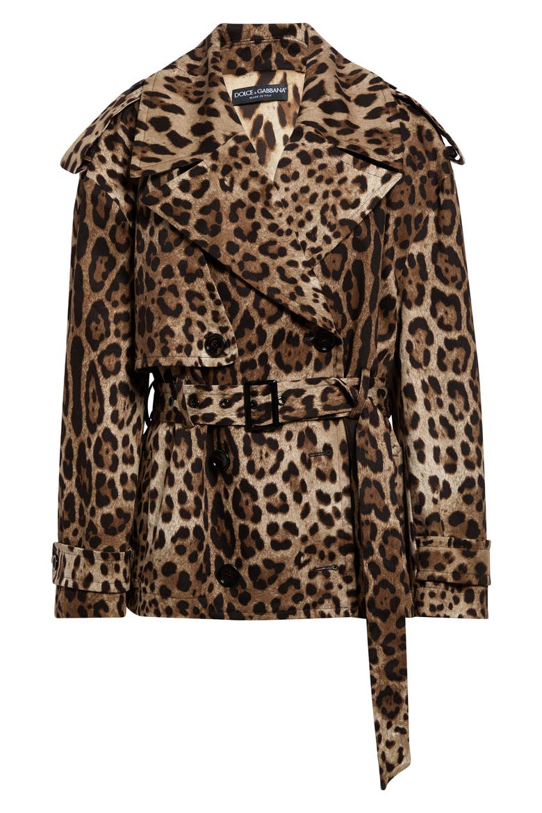 Belted Short Trench Jacket, Main, color, LEO NEW