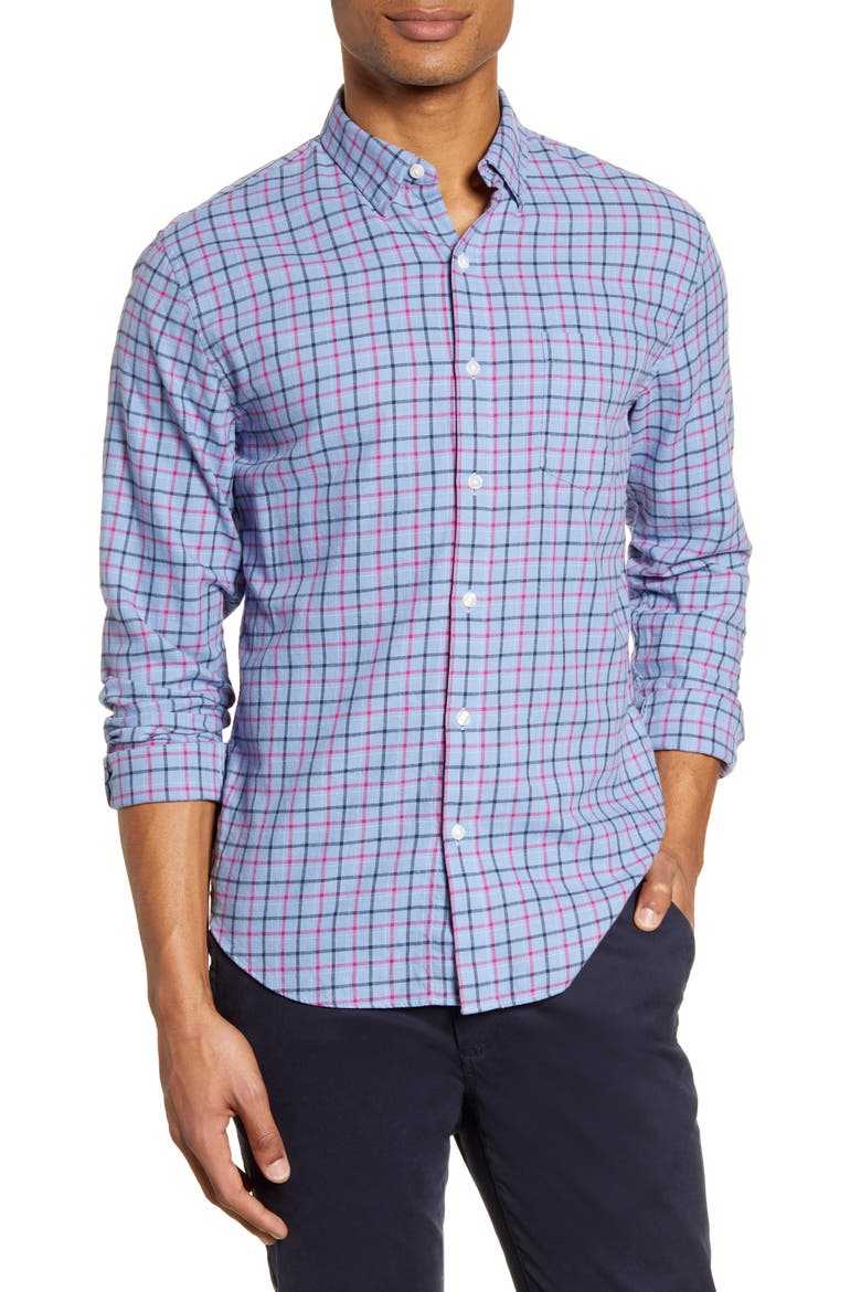 Slim Fit Plaid Flannel Button-Up Shirt, Main, color, WHISTLER CHECK - BLUE EYES