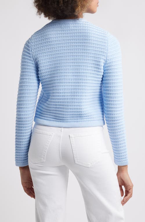 Shop Caslonr Caslon(r) Textured Pima Cotton Cardigan In Blue Windsurfer