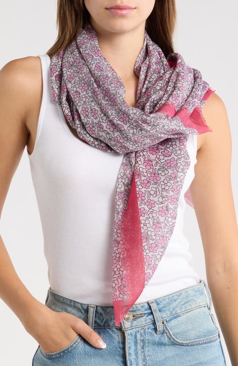 Floral Gauzy Scarf