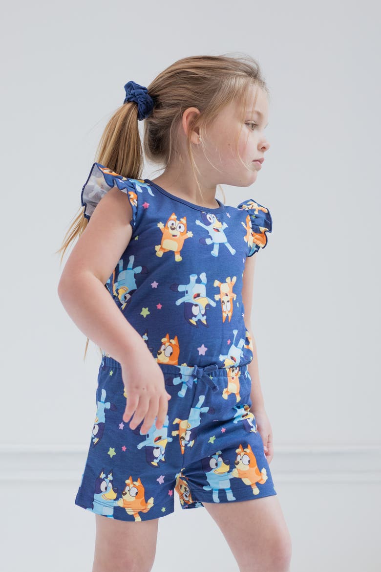 Sleeveless Skater Romper, Alternate, color, Bluey Bingo Navy