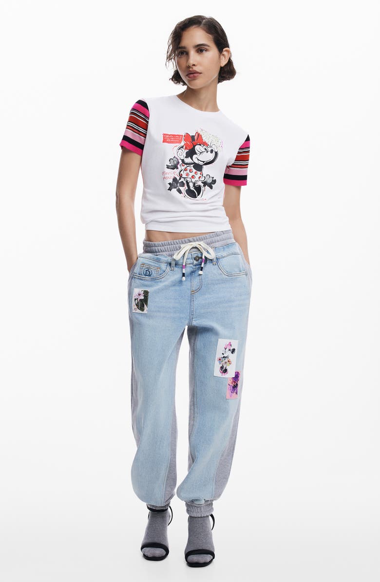 Desigual Minnie Mouse<sup>™</sup> Jogger Jeans, Alternate, color, Light Blue