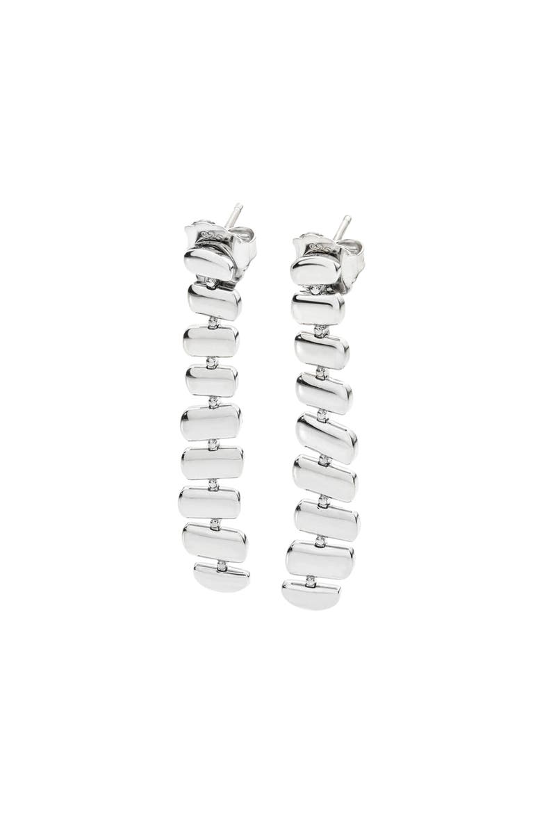 Egyptian Temple Long Earrings, Main, color, Sterling Silver