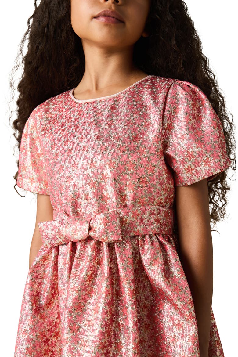 Kids' Leomie Metallic Party Dress, Alternate, color, PINK